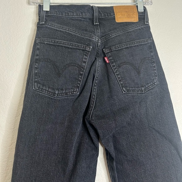 Levi's Black Ribcage Straight Ankle Leg Jeans Classic Style - Picture 13 of 13